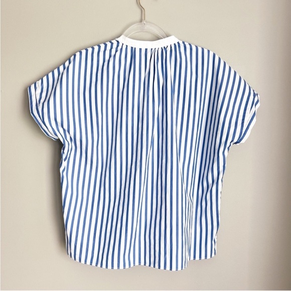Harshman top RANA POPOVER SHIRT Blouse Top Indigo Blue Stripe Boho Oversized - Picture 3 of 5